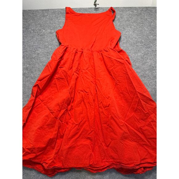 Spanx 2X Red Sleeveless Fit & Flare Midi Dress Stretch Nylon Pockets Plus - Picture 8 of 8